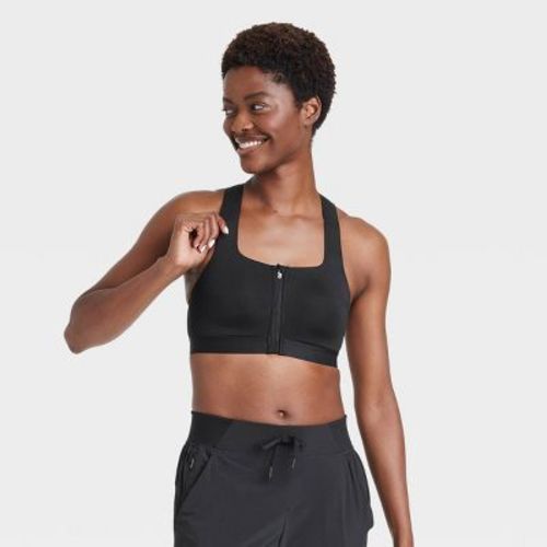 Women's Sculpt High Support Zip-front Sports Bra - All In Motion™ Light Green 44dd