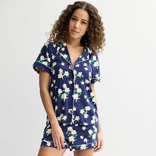 Women's Draper James 2-Piece Short Sleeve Notch Pajama Top & Pajama Shorts Set