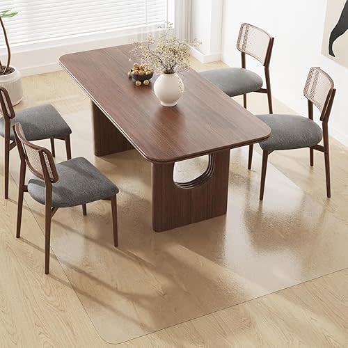 Clear Floor Mat, 3'×5' Plastic Area Rug for Dining Room Table, Waterproof Stain-Resistant Splat Mat for Kids, Vinyl Floor Protector for Kitchen, Yard, High-Traffic Areas