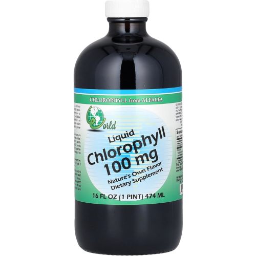 World Organics Chlorophyll Supplement Liquids, 100 mg, 16 Ounce, 16 Fl Oz (Pack of 1)