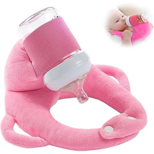 Baby Bottle Holder,Self Feeding Support Pad for Hands Free Bottle Feeding,Drying Rack Bottle (Pink)