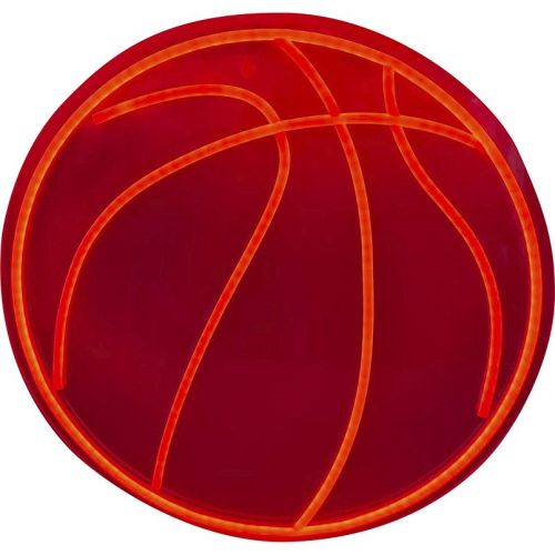 Neon Orange LED Basketball Wall Decor