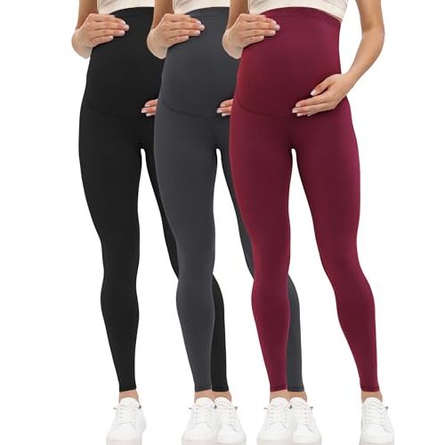 Buttergene Women's Maternity Leggings Over The Belly Pregnancy Active Wear Workout Yoga Tights Pants