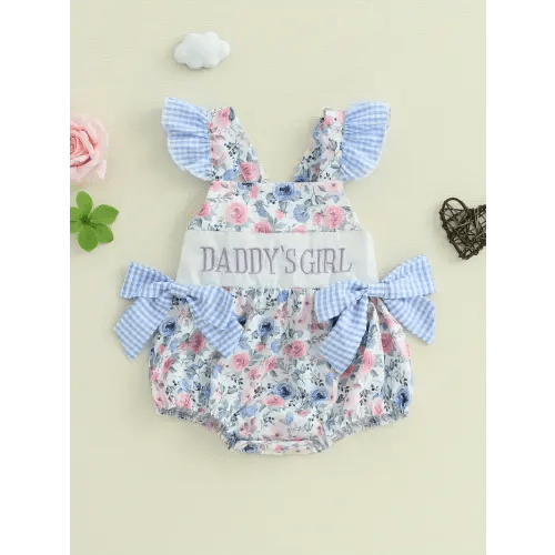 adorable floral print baby girl romper " girl" - Temu