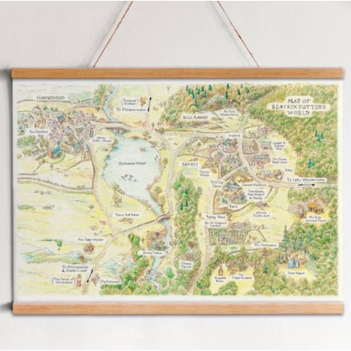 Peter Rabbit Watercolor Hanging Map - 23”x33”