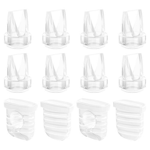 Breast Pump Parts for Lansinoh Discreet Duo/Nuliie/Motif Aura Glow S32 Wearable Breast Pump, Incl 8PCS Duckbill Valves & 4PCS Silicone Diaphragms
