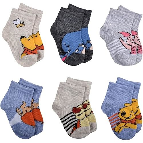 Winnie the Pooh Boys' 6-Pack Crew Socks