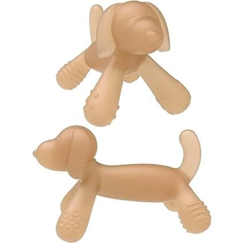 2Pack Silicone Teething Toy for Baby 3-6, 12, 18 Months Infant, BPA Free Soft Silicone Baby Teether for Soothing Teething Pain Relief, Baby Chew Toys for Boy&Girl Birthday, Christmas Gifts