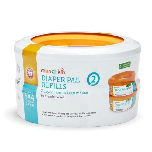 Munchkin® Arm & Hammer Diaper Pail Refill Rings, Holds up to 544 Newborn Diapers, 2 Pack - 1 Count (Pack of 2)