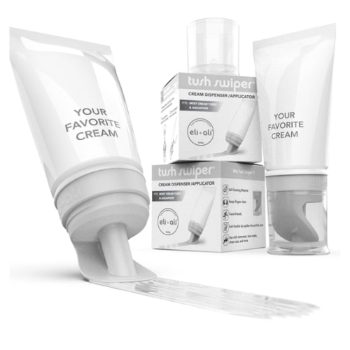 Eli & Ali Tush Swiper - Diaper Rash Cream & Butt Paste Applicator - Universal Fit for Most Diaper Creams | Mess-Free & Hygienic Alternative to Cream Spatula - Carry Less Baby Gear - Grey, 2 Pack