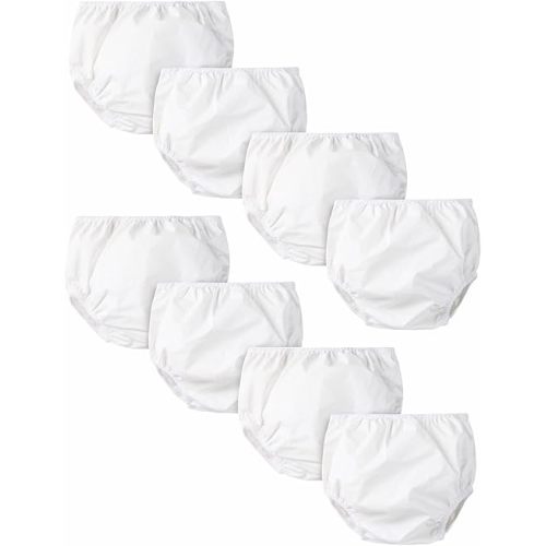 Gerber Unisex Baby Toddler 8 Pack Waterproof Diaper Cover, White, 6 Months