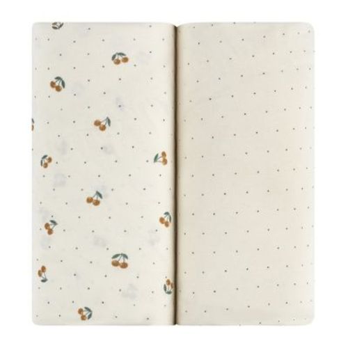 Aurora Fitted Bassinet Sheet Set - 2 pk - 100% Jersey Knit Cotton - Yellow Cherry Printed