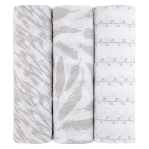 Ely's & Co. Cotton Muslin Swaddle Blanket B&W Abstract Combo 3 Pack