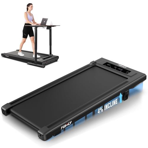 Under Desk Walking Pad for Home Office - 2.5 HP Portable Treadmill With 300 lb Capacity, Compact Jogging Running Machine, Remote Control and LED Display