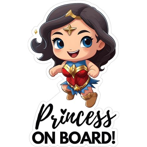 Baby on Board Stickers | Kids in Car Pack of 2 stickers (Baby Princess)