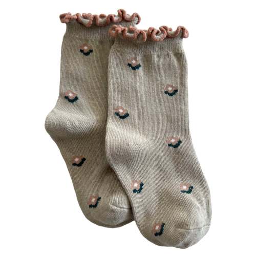 Lettuce Edge Socks, Sage Flower