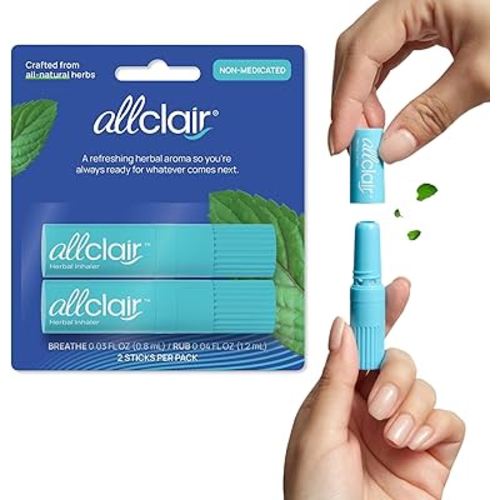 Allclair Nausea Relief Inhaler Stick, Motion & Morning Sickness, 2 Pack | Fast-acting, non-drowsy, made with 6 natural essential oils, drug-free alternative to pills and patches, FSA eligible : Health & Household