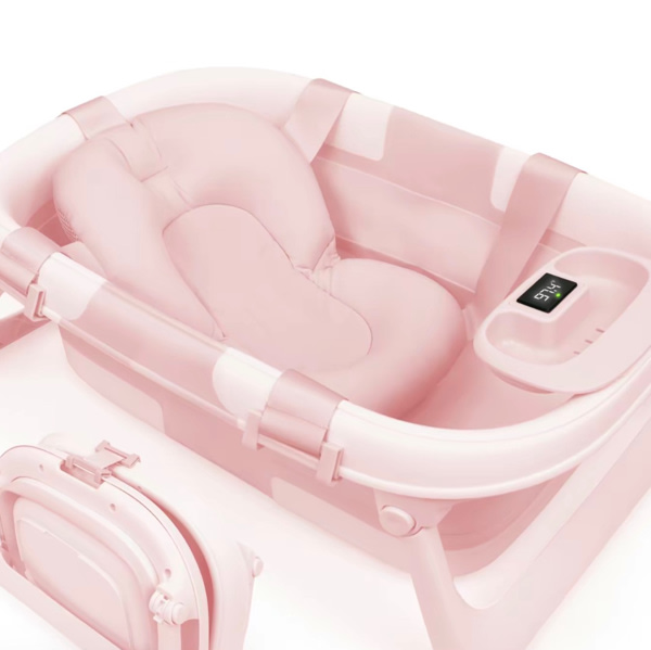 Jool Baby Fold ‘n Store Baby Bathtub – 3 Stage Collapsible Bather for Easy Storage, Portable for Travel – Built-in Thermometer - TikTok Shop