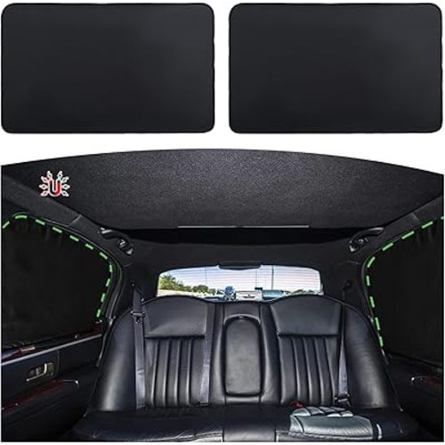 ZATOOTO Car Window Curtains - 2 Pcs Black Silk Side Rear Protection Covers - Magnetic Privacy Sun Shade Keeps Cooler for Baby Kids Sleeping