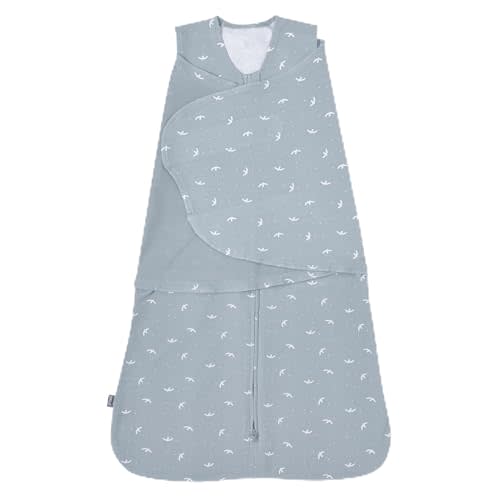 HALO 100% Cotton Sleepsack Swaddle, 3-Way Adjustable Wearable Blanket, TOG 1.5, Birds, Newborn, 0-3 Months