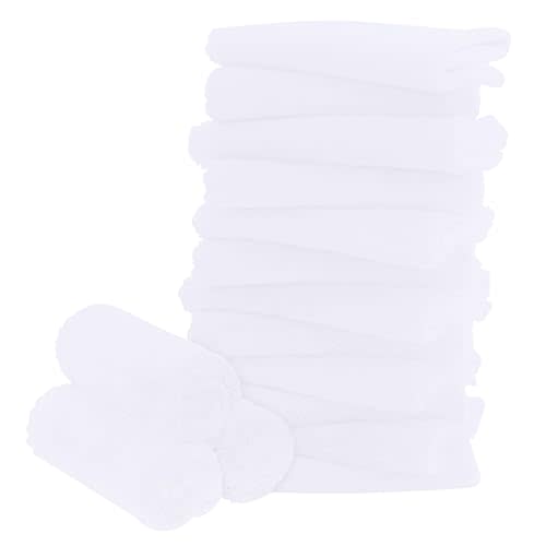 16 Pack Baby Washcloths - 10x10 Inch, Microfiber baby towel - Absorbent and Soft baby Wash Clothes for Newborns, Infants and Toddlers - Quick Dry for baby boys and girls face towel - White