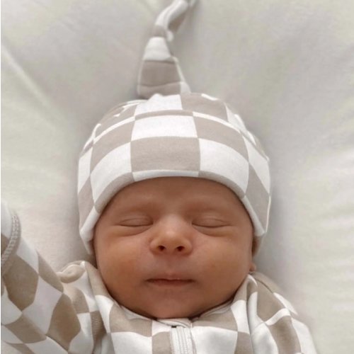 Tiramisu Checkerboard / Organic Beanie – SpearmintLOVE