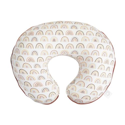 Boppy Organic Original Nursing Pillow, Spice Rainbows, Ergonomic Nursing Essentials for Bottle and Breastfeeding, Firm Hypoallergenic Fiber Fill, with 100% Organic Cotton Pillow Cover