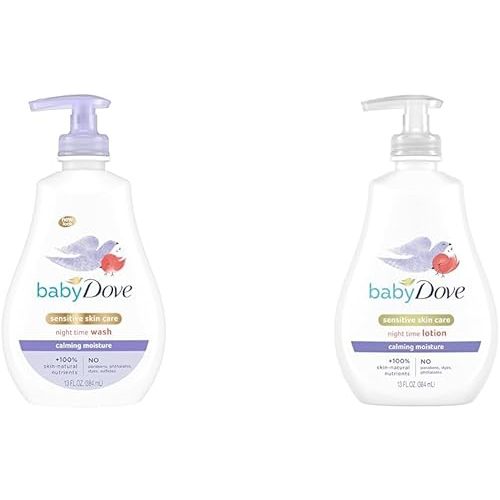 Baby Dove Sensitive Skin Care Baby Wash Calming Moisture For a Calming Bath Wash Hypoallergenic & Sensitive Skin Care Baby Lotion For a Soothing Scented Lotion Calming Moisture