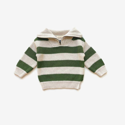 Fisherman Jumper - Clover Rugby Stripe – The Rest