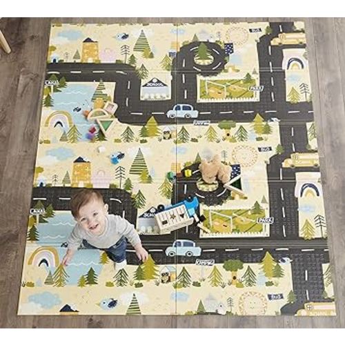 Regalo Play Mat, Foldable & Reversible, Waterproof, Bonus Kit, Includes Travel Case with Carry Strap , blue , X-Large (Pack of 1)