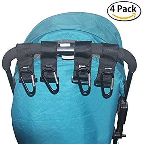 HIG Stroller Hook - 4 Pack of Multi Purpose Hooks - Hanger for Baby Diaper Bags, Groceries, Clothing, Purse (4 PCS)