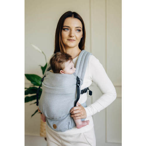 My First Carrier - LennyLight, Standard Size, herringbone weave 100% cotton - LITTLE HERRINGBONE GREY
