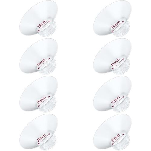 Flange Insert 8PCS 15/17/19/21mm*2Pcs Compatible with Momcozy M9/M6/M5/S12 Pro/V1 Pro/V2 pro, Spectra/Medela/Elvie/NCVI/TSRETE/eufy/Lansinoh/Paruu/MomMed Breast Pump 24mm Shields/Flanges