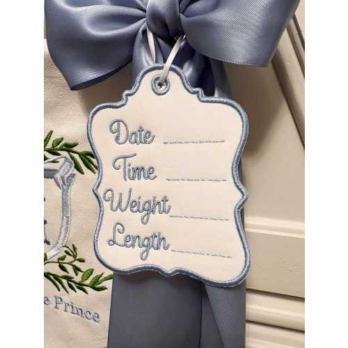 Birth stat tag, new baby, birth announcement