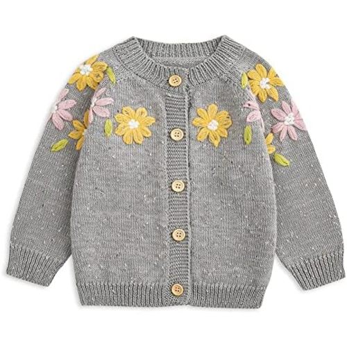 Simplee kids Baby Girl Thin Sweater Solid White Pink Cardigans for Toddler 0-3Years