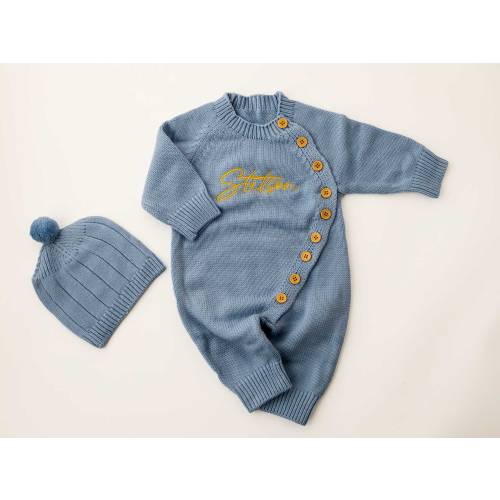 Embroidery Baby Romper Set |Personalized Coming Home Outfit | Newborn Infant Baby Boy Bodysuit |  Babyshower Gift | Embroidery Baby Jumpsuit