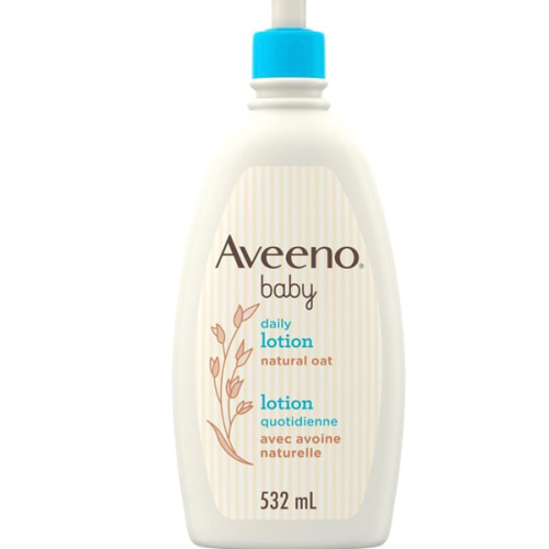 Aveeno Baby Lotion Daily Moisturizing - Natural Oat Formula for Sensitive Skin, 532mL - Gentle, Fragrance-Free Protection Body Lotion with up to 24-Hour hydration - Pediatrician-Recommended Brand