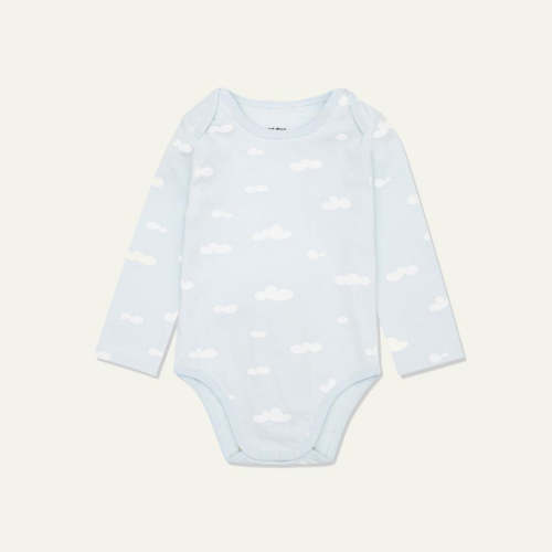 Cloud Baby Bodysuit - Mist/white – Manymoons