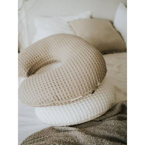 Waffle Nursing Pillow Cover • Premium Quality 100% Cotton Oeko-Tex Standard • Baby Moon Pillow Breast Bottle Feeding • Soft and Breathable