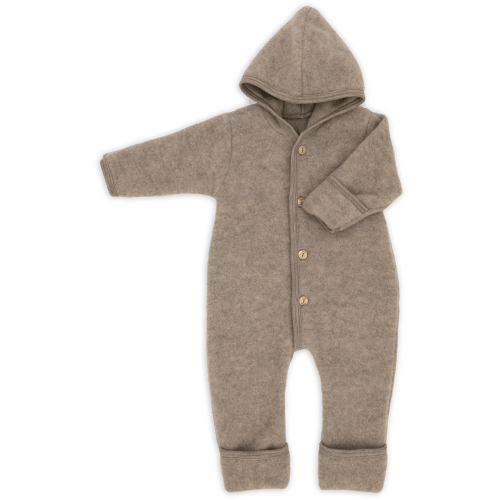 Hooded wool fleece overall