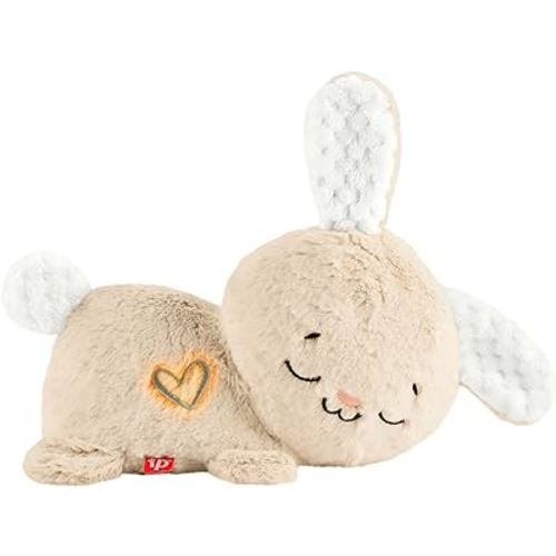 Fisher-Price Baby Sound Machine Soothe & Settle Bunny Portable Plush Toy with Music, Lights & Motion for Newborns