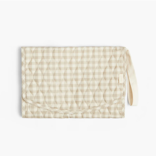 Portable Changing Pad - Beige Gingham | Gooselings