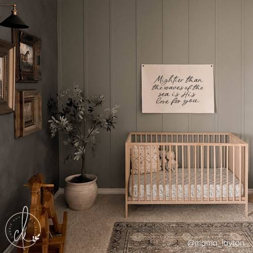 Mightier Than The Waves Of The Sea Is His Love For You | Canvas Banner | Nursery Wall Art | Scripture Nursery Decor | Baby Shower Gift