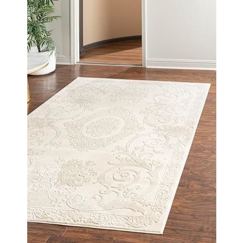 Unique Loom Finsbury Collection Area Rug - Diana (6' x 9' Rectangle, Ivory/ Beige)