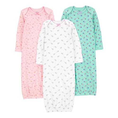 Simple Joys by Carter's Baby Girls' 3-Pack Cotton Sleeper Gown