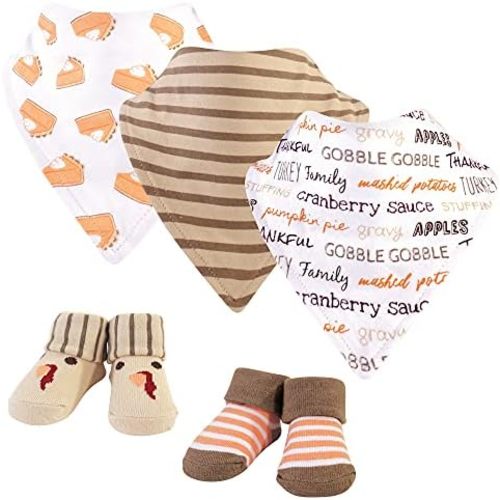 Hudson Baby Unisex BabyCotton Bib and Sock Set