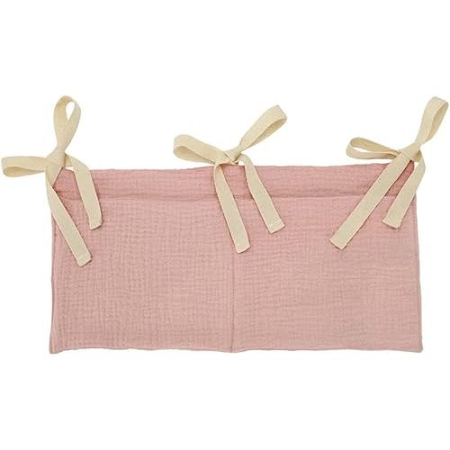 Crib Storage Hanging Bag, 2- Pockets Cute Baby Crib Side Organizer Baby Crib Organizer Baby Crib Hanging Storage Bag for Diapers, Toys, Clothing
