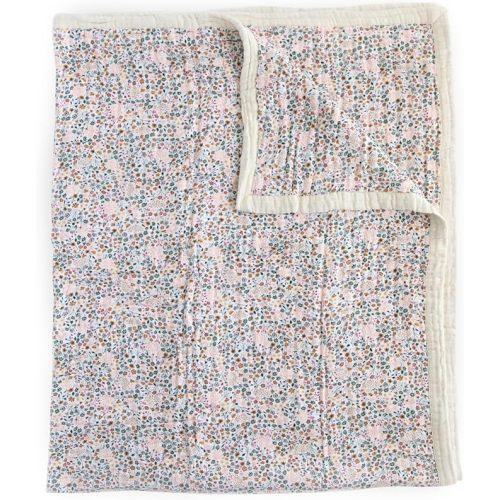 Little Unicorn Premium Quilted Throw | Super Soft, Multi-Layered Muslin XL Blanket| Great for Kids & Families (Pressed Petals)