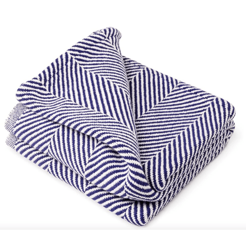 Monhegan Cotton Throw Without Fringe, Made in USA | Brahms Mount