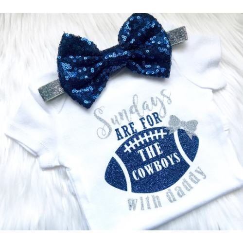 Cowboys football outfit, Sunday football outfit, baby football shirt, fathers day gift, newest cowboys fan, cutest cowboys fan